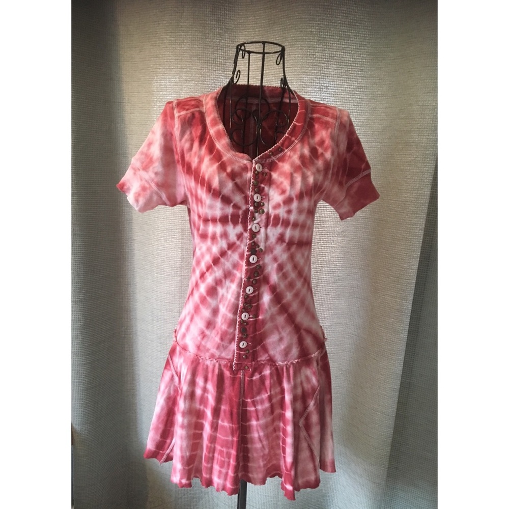 Free People Pink Tie-Dye Mini Dress